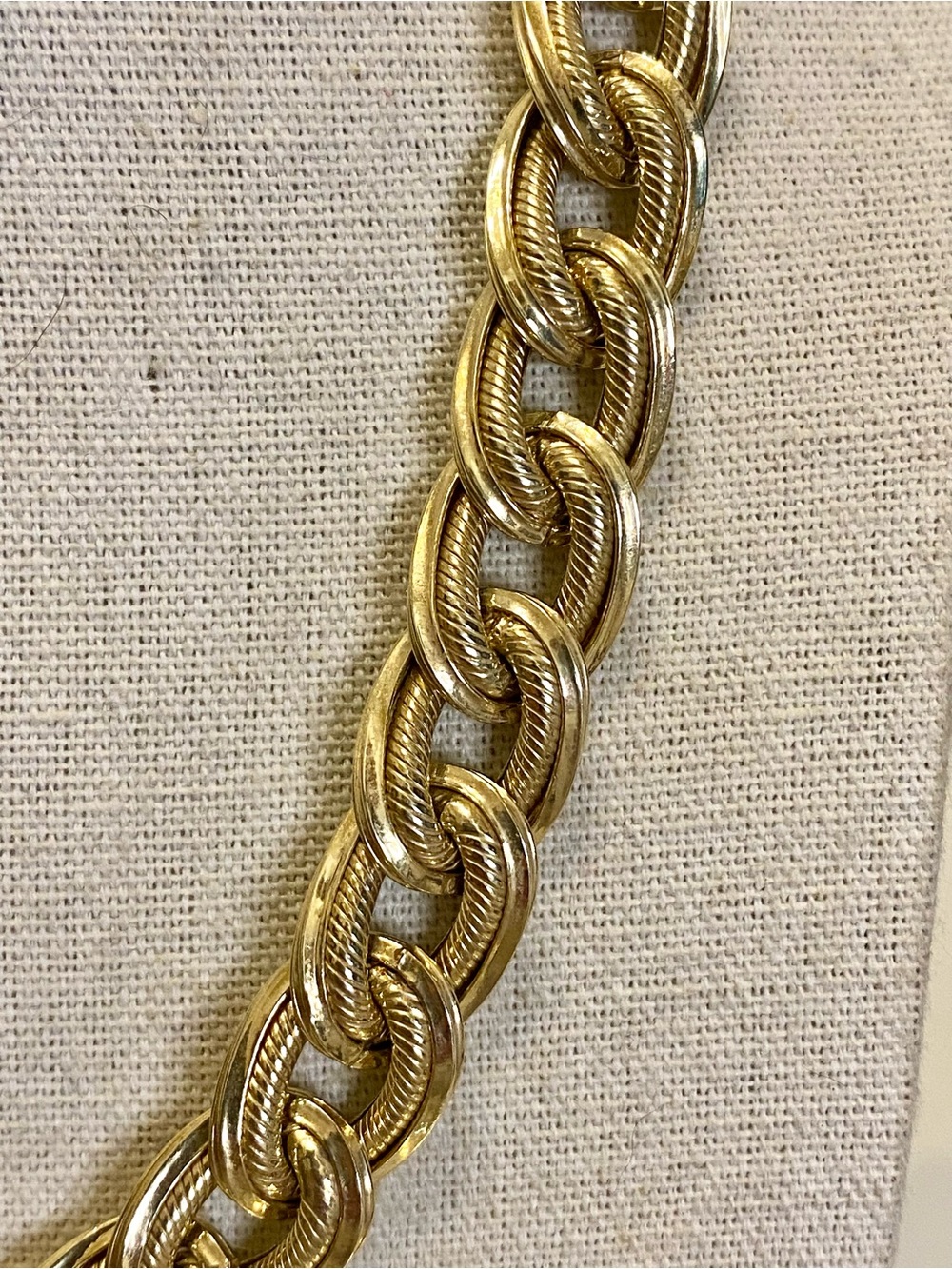 Sterling Silver Gold Wash Chunky Link Necklace 925 Turkey - Picture 2 of 12